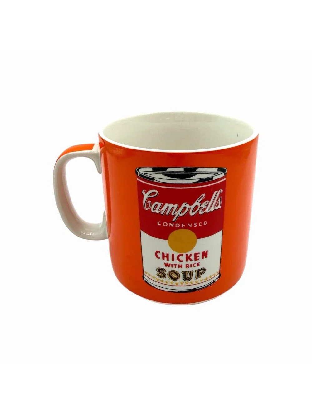 Block Art Andy Warhol Signature Edition Orange Tomato Rice Soup Can Coffee Mug